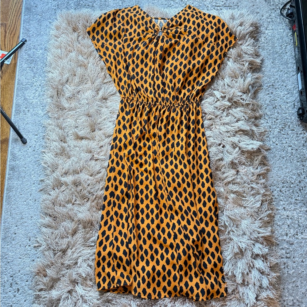 Orange and Black Patterned Dress